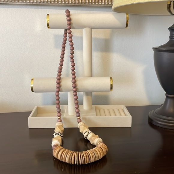 Carolina Strung “The Amy” Wooden Beaded Statement Necklace - Picture 3 of 9